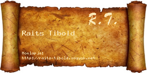 Raits Tibold névjegykártya